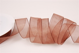 Band 50m/ 25mm, Organza, braun Band 50m/ 25mm, Organza, braun