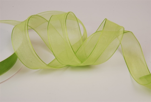 Band 50m/ 25mm, Organza, pastellgrün Band 50m/ 25mm, Organza, pastellgrün