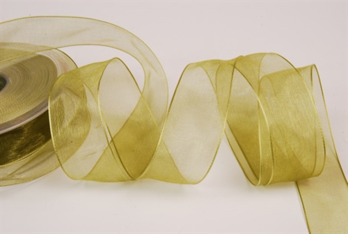 Band 50m/ 25mm, Organza, olive Band 50m/ 25mm, Organza, olive