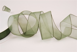 Band 50m/ 25mm, Organza, dgrün Band 50m/ 25mm, Organza, dgrün