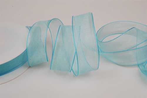 Band 50m/ 25mm, Organza, helltürkis Band 50m/ 25mm, Organza, helltürkis