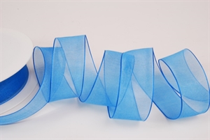 Band 50m/ 25mm, Organza, blau Band 50m/ 25mm, Organza, blau