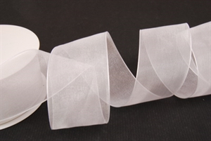 Band 50m/ 40mm, Organza, weiss Band 50m/ 40mm, Organza, weiss