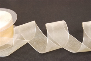 Band 50m/ 40mm, Organza, cream Band 50m/ 40mm, Organza, cream