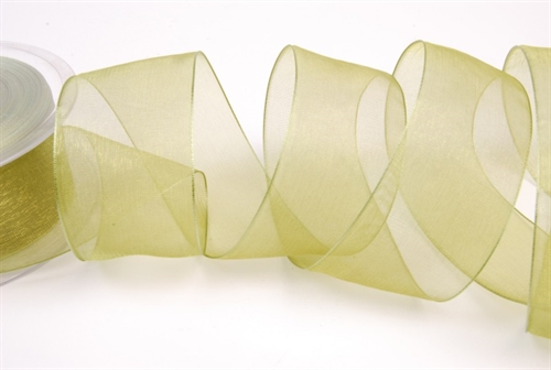 Band 50m/ 40mm, Organza, olive Band 50m/ 40mm, Organza, olive