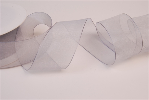 Band 50m/ 40mm, Organza, grau Band 50m/ 40mm, Organza, grau