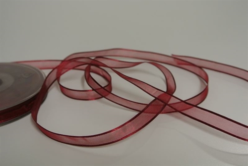 Band 25m/ 10mm, Organza d-face Satin, bordeaux Band 25m/ 10mm, Organza d-face Satin, bordeaux