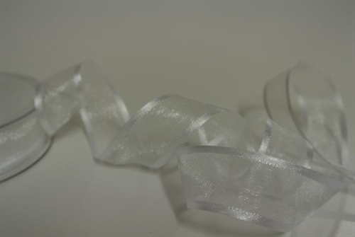Band 25m/ 25mm, Organza d-face Satin, weiss Band 25m/ 25mm, Organza d-face Satin, weiss