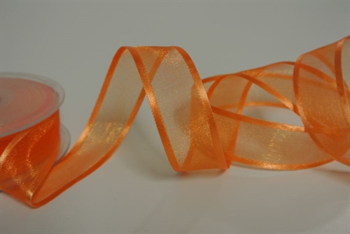 Band 25m/ 25mm, Organza d-face Satin, mandarin Band 25m/ 25mm, Organza d-face Satin, mandarin