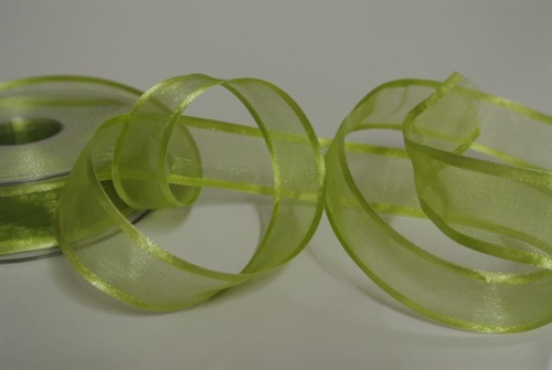 Band 25m/ 25mm, Organza d-face Satin, lindengrün Band 25m/ 25mm, Organza d-face Satin, lindengrün
