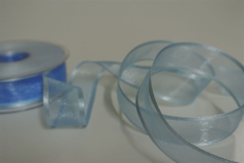 Band 25m/ 25mm, Organza d-face Satin, hblau Band 25m/ 25mm, Organza d-face Satin, hblau