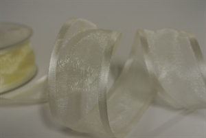 Band 25m/ 40mm, Organza d-face Satin, cream Band 25m/ 40mm, Organza d-face Satin, cream