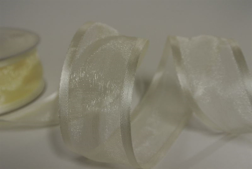Band 25m/ 40mm, Organza d-face Satin, cream Band 25m/ 40mm, Organza d-face Satin, cream