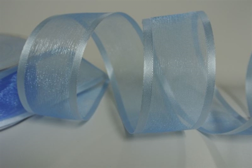 Band 25m/ 40mm, Organza d-face Satin, hblau Band 25m/ 40mm, Organza d-face Satin, hblau