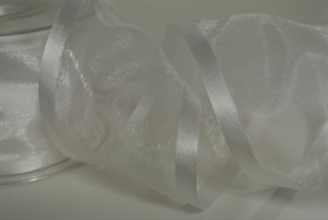 Band 25m/ 70mm, Organza d-face Satin, weiss Band 25m/ 70mm, Organza d-face Satin, weiss