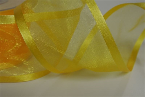 Band 25m/ 70mm, Organza d-face Satin, gelb Band 25m/ 70mm, Organza d-face Satin, gelb