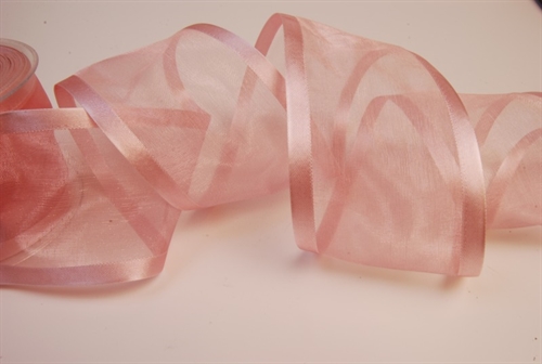 Band 25m/ 70mm, Organza d-face Satin, altrosa Band 25m/ 70mm, Organza d-face Satin, altrosa