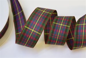 Band 20m/ 25mm, Schotten, rot/grün Band 20m/ 25mm, Schotten, rot/grün