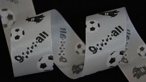 Band 20m/ 40mm, Fussball-Set, weiss/schwarz Band 20m/ 40mm, Fussball-Set, weiss/schwarz