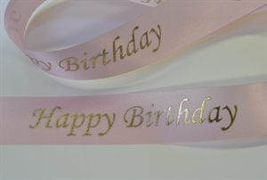Band 25m/ 24mm, Happy Birthday, rosa Band 25m/ 24mm, Happy Birthday, rosa