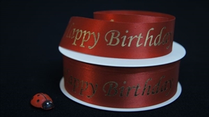 Band 25m/ 24mm, Happy Birthday, rot Band 25m/ 24mm, Happy Birthday, rot