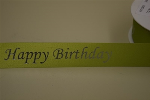 Band 25m/ 24mm, Happy Birthday, grün/silber Band 25m/ 24mm, Happy Birthday, grün/silber