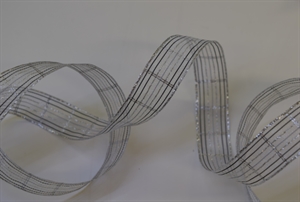 Band 25m/ 15mm, Karo-Tüll, silber Band 25m/ 15mm, Karo-Tüll, silber