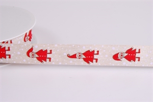 Band 20m/ 25mm, Santa auf Leinen, natur Band 20m/ 25mm, Santa auf Leinen, natur