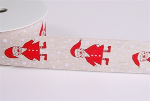 Band 20m/ 40mm, Santa auf Leinen, natur Band 20m/ 40mm, Santa auf Leinen, natur