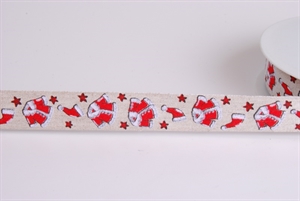 Band 20m/ 25mm, Santakleid auf Leinen, natur Band 20m/ 25mm, Santakleid auf Leinen, natur