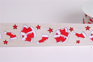 Band 20m/ 40mm, Santakleid auf Leinen, natur Band 20m/ 40mm, Santakleid auf Leinen, natur