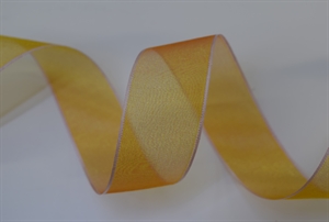 Band 25m/ 25mm, Organza mit Rand, ocker Band 25m/ 25mm, Organza mit Rand, ocker