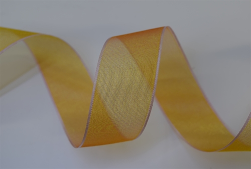 Band 25m/ 25mm, Organza mit Rand, ocker Band 25m/ 25mm, Organza mit Rand, ocker