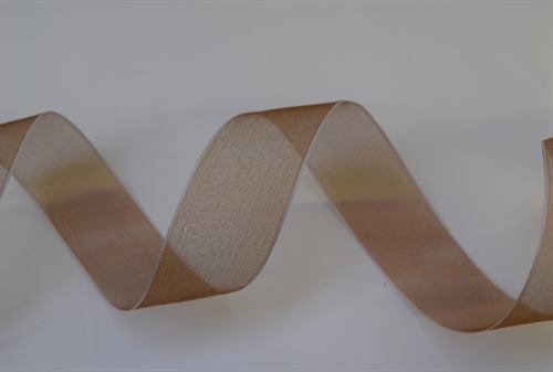 Band 25m/ 25mm, Organza mit Rand, braun Band 25m/ 25mm, Organza mit Rand, braun