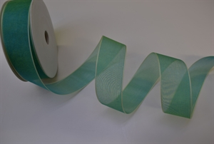 Band 25m/ 25mm, Organza mit Rand, türkisblau Band 25m/ 25mm, Organza mit Rand, türkisblau