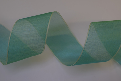 Band 25m/ 40mm, Organza mit Rand, türkis Band 25m/ 40mm, Organza mit Rand, türkis
