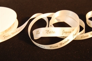 Band 25m/ 25mm, Frohe Weihnachten, ecru/gold Band 25m/ 25mm, Frohe Weihnachten, ecru/gold