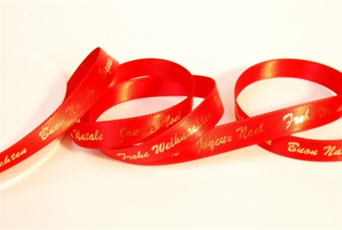 Band 25m/ 10mm, Noel, Natale, rot