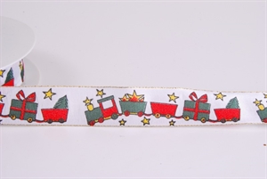 Band 25m/ 25mm, Zug, bunt/weiss Band 25m/ 25mm, Zug, bunt/weiss