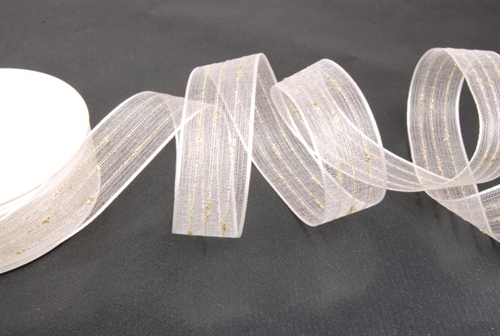 Band 25m/ 25mm, Knötchengarn, ecru Band 25m/ 25mm, Knötchengarn, ecru