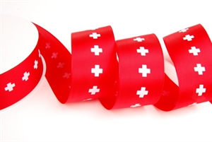 Band 50m/ 40mm, Schweizerkreuz, rot Band 50m/ 40mm, Schweizerkreuz, rot