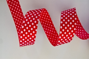 Band 25m/ 25mm, Punkte weiss, rot Band 25m/ 25mm, Punkte weiss, rot