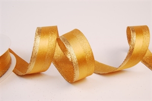 Band 25m/ 25mm, Satin mit Lurex, dgold Band 25m/ 25mm, Satin mit Lurex, dgold