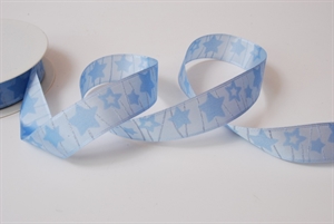 Band 25m/ 25mm, Stern & Streifen, hblau Band 25m/ 25mm, Stern & Streifen, hblau