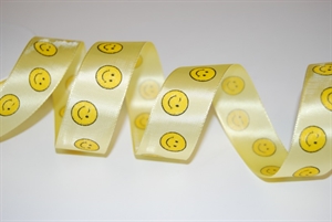 Band 25m/ 15mm, Smiley, gelb Band 25m/ 15mm, Smiley, gelb