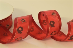 Band 25m/ 40mm, Weihnachtsdruck, rot Band 25m/ 40mm, Weihnachtsdruck, rot