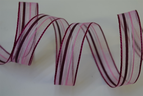 Band 25m/ 15mm, Organza Streifen, rosa Band 25m/ 15mm, Organza Streifen, rosa