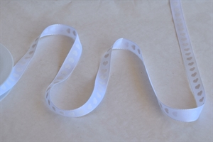 Band 20m/ 15mm, Heart 3d, weiss Band 20m/ 15mm, Heart 3d, weiss