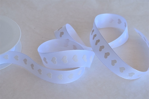 Band 20m/ 25mm, Heart 3d, weiss Band 20m/ 25mm, Heart 3d, weiss
