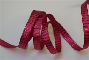 Band 25m/ 10mm, Lurexstreifen quer, fuchsia Band 25m/ 10mm, Lurexstreifen quer, fuchsia